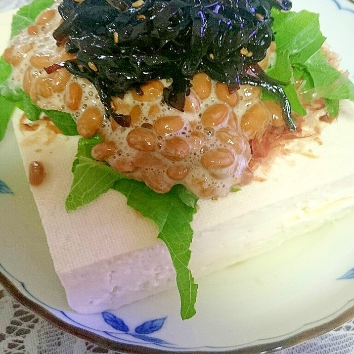 糖質制限ダイエットに 十分主食になる納豆乗せ豆腐 レシピ 作り方 By Taka3pigsdad 楽天レシピ